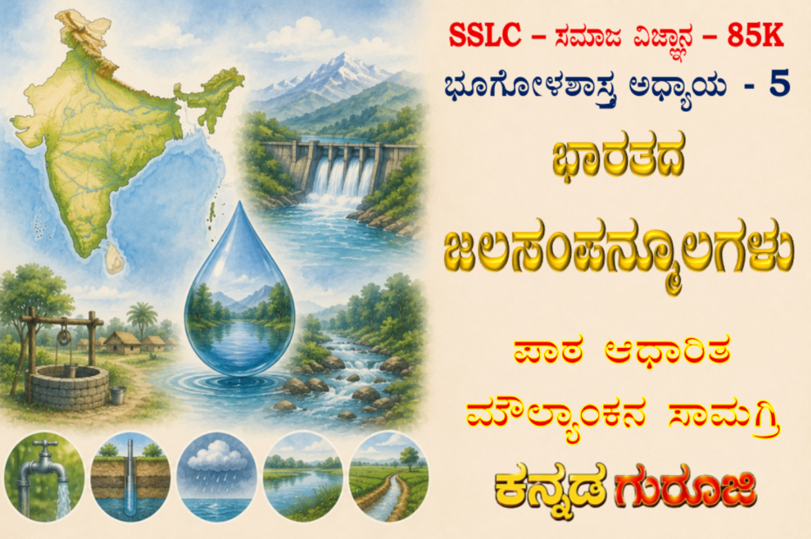 ಕರ್ನಾಟಕ SSLC ಸಮಾಜ ವಿಜ್ಞಾನ | ಭೂಗೋಳಶಾಸ್ತ್ರ ಅಧ್ಯಾಯ 5 | ಭಾರತದ ಜಲಸಂಪನ್ಮೂಲಗಳು | LBA ನೋಟ್ಸ್ (2026)